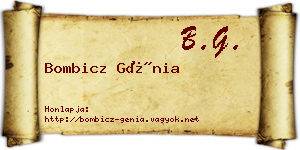 Bombicz Génia névjegykártya
